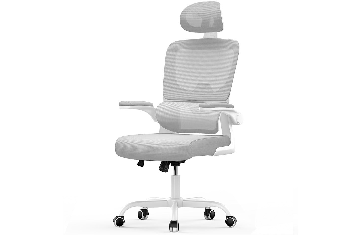 Kontorstol Ergonomisk skrivebordsstol, drejelig computerstol med polstret sædepude til hjemmet/kontoret