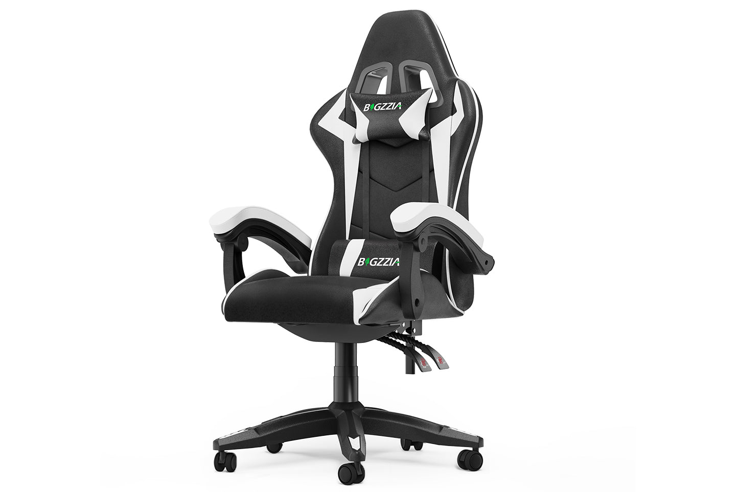 Gamingstol Ergonomisk design med nakkestøtte og lændepude Drejelig kontorstol i PU-læder til hjemmet