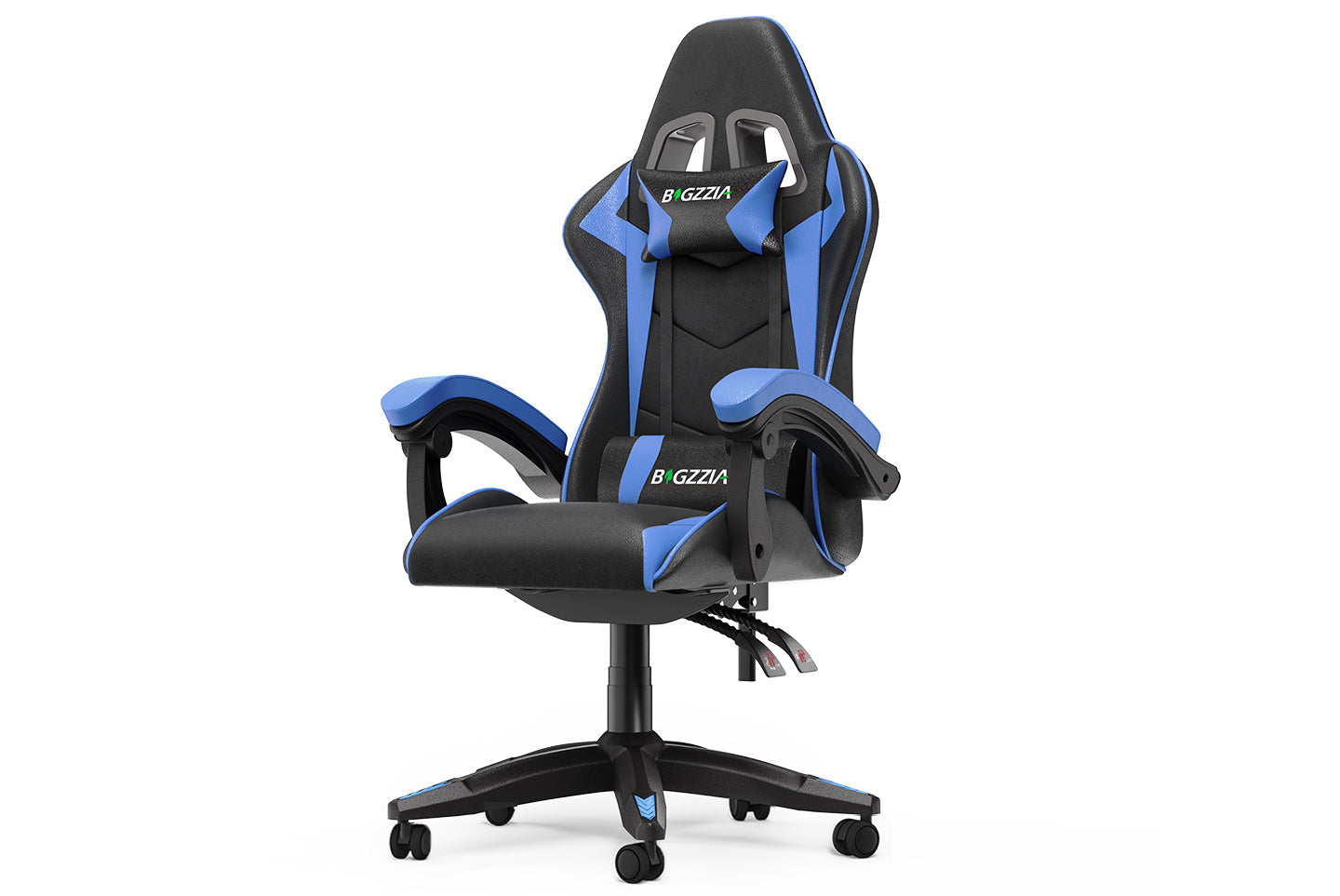 Gamingstol Ergonomisk design med nakkestøtte og lændepude Drejelig kontorstol i PU-læder til hjemmet