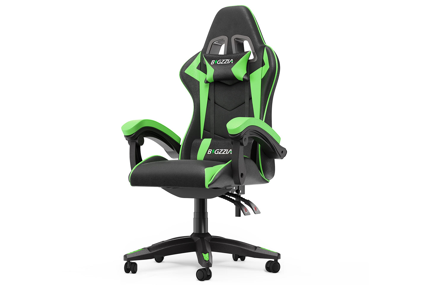 Gamingstol Ergonomisk design med nakkestøtte og lændepude Drejelig kontorstol i PU-læder til hjemmet