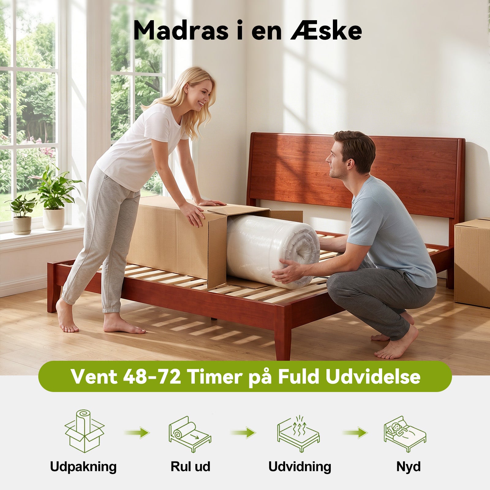 Pocket-Fjedermadras med Memory Foam, 25 cm Hybridmadrasser, Medium Fasthed, Kantstøtte