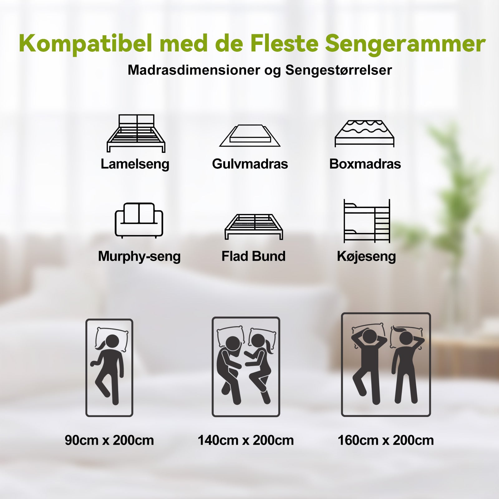 Pocket-Fjedermadras med Memory Foam, 25 cm Hybridmadrasser, Medium Fasthed, Kantstøtte