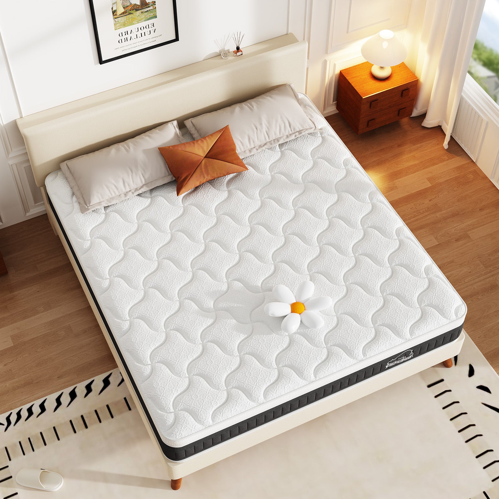 Pocket-Fjedermadras med Memory Foam, 25 cm Hybridmadrasser, Medium Fasthed, Kantstøtte