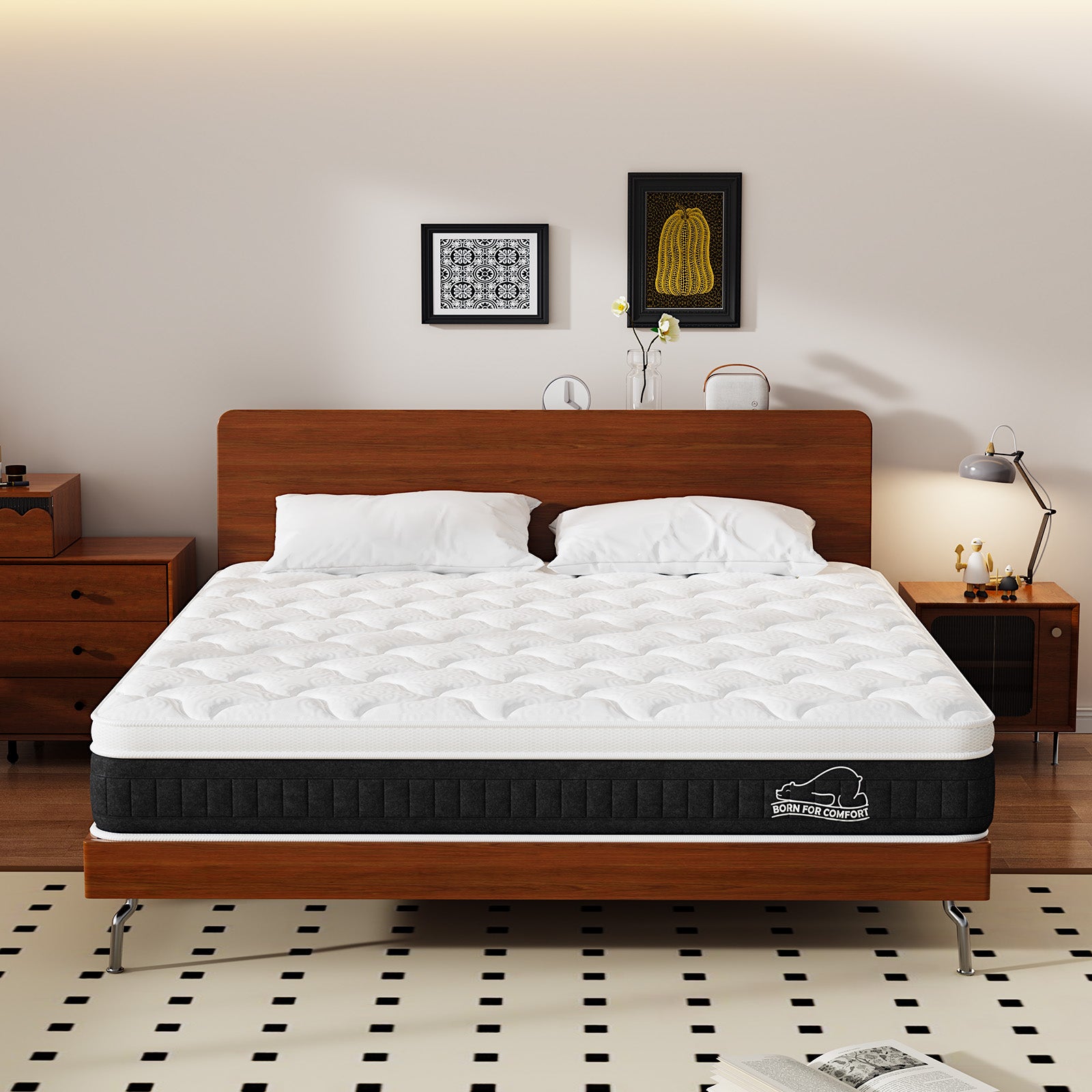 Pocket-Fjedermadras med Memory Foam, 25 cm Hybridmadrasser, Medium Fasthed, Kantstøtte