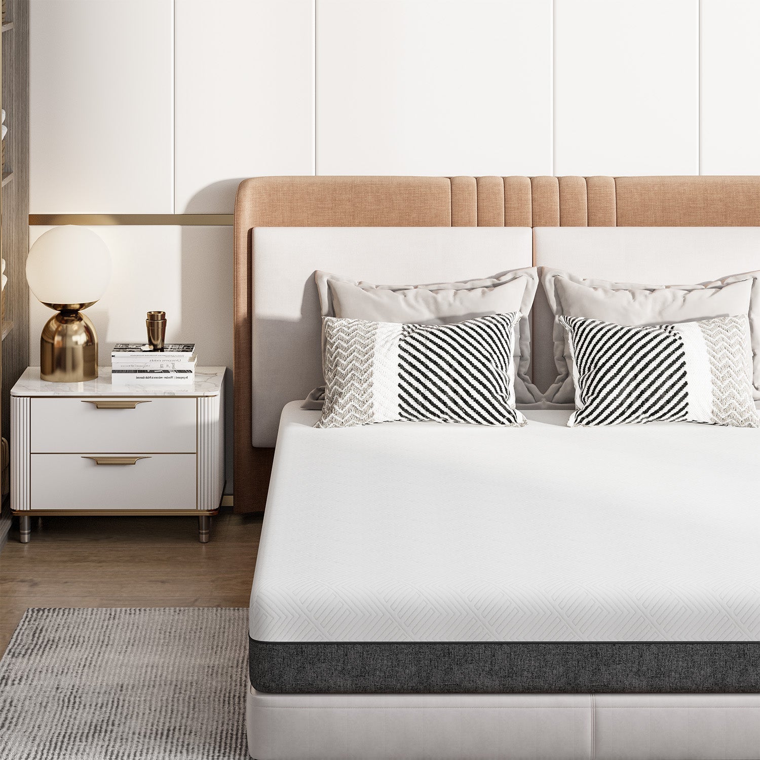 Memory Foam-Madras, Blødt Stof, Hudvenlig Madras, Åndbart Betræk, 2 Lag for Mere Støtte