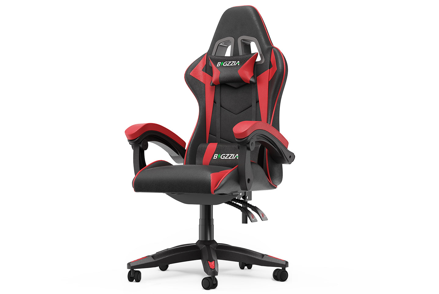 Gamingstol Ergonomisk design med nakkestøtte og lændepude Drejelig kontorstol i PU-læder til hjemmet