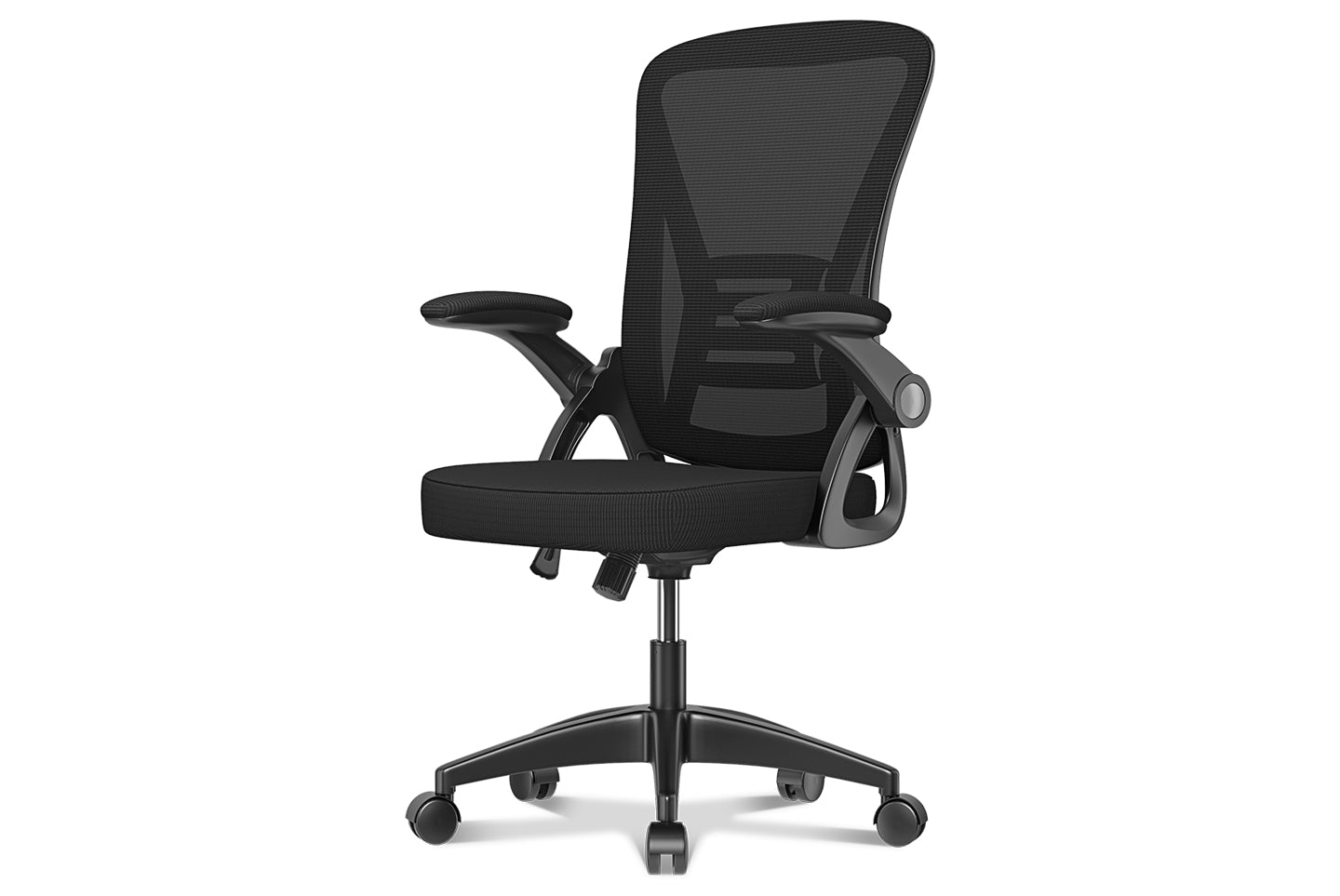 Kontorstol Ergonomisk Skrivebordsstol med 90° Opklappeligt Armlæn, Højdejusterbar Kontorstol