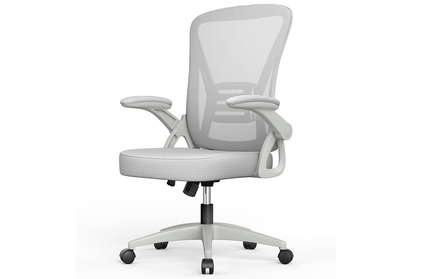 Kontorstol Ergonomisk Skrivebordsstol med 90° Opklappeligt Armlæn, Højdejusterbar Kontorstol