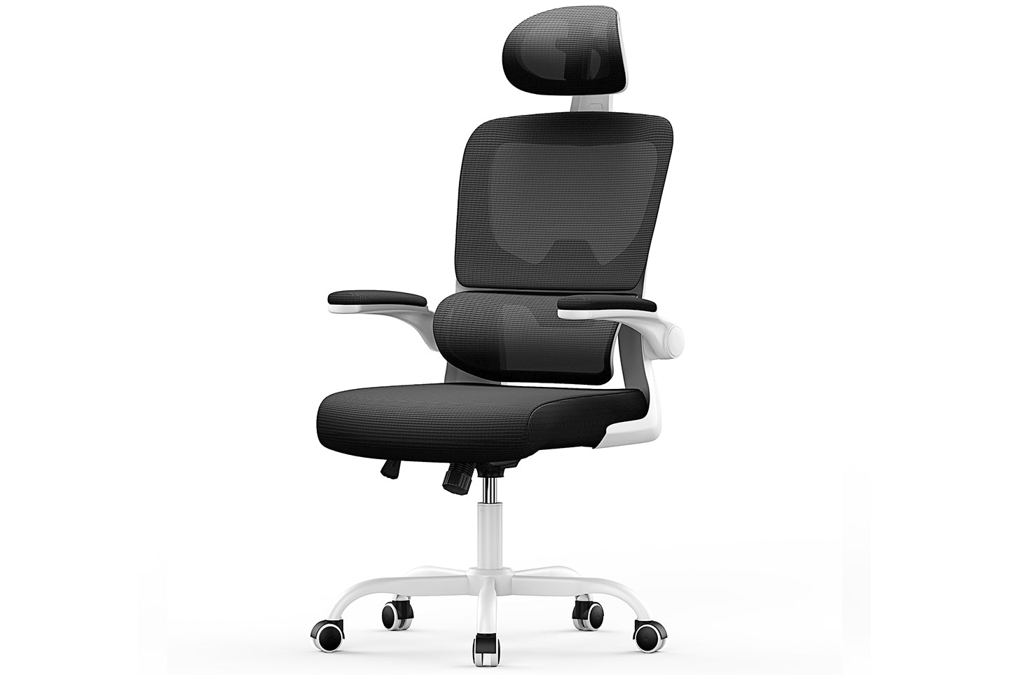 Kontorstol Ergonomisk skrivebordsstol, drejelig computerstol med polstret sædepude til hjemmet/kontoret