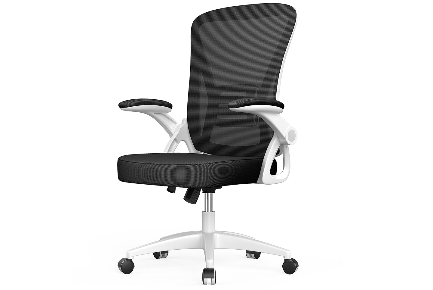 Kontorstol Ergonomisk Skrivebordsstol med 90° Opklappeligt Armlæn, Højdejusterbar Kontorstol